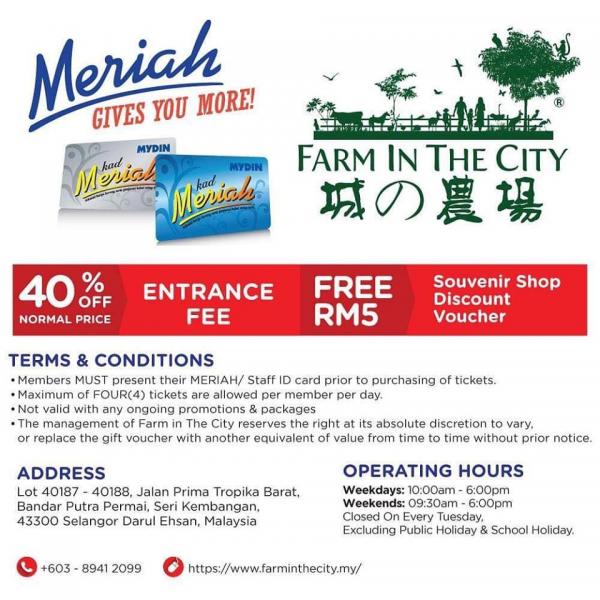 Farm In The City 40% OFF Promotion with MYDIN Meriah Card