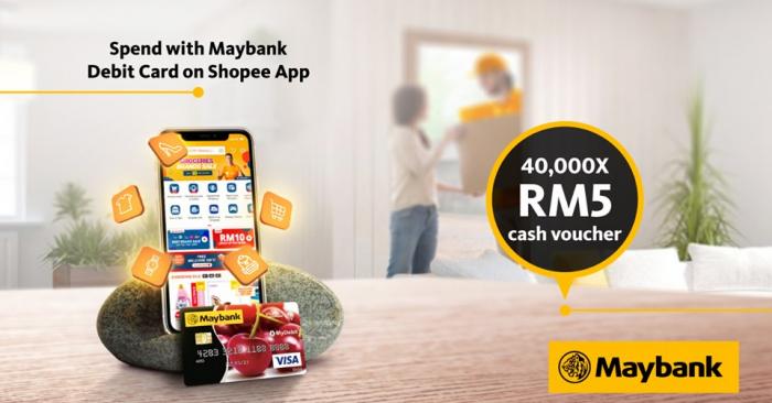 Shopee FREE RM5 Cash Voucher Promotion With Maybank Debit Card (15 September 2019 - 15 January 2020)