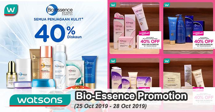 Watsons Bio-Essence Promotion 40% OFF (25 Oct 2019 - 28 Oct 2019)
