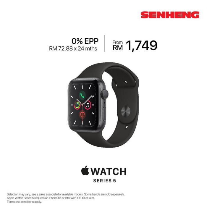 Senheng Apple Watch Series 5 Pre-Order as low as RM72.88 per month (25 October 2019 - 31 October 2019)