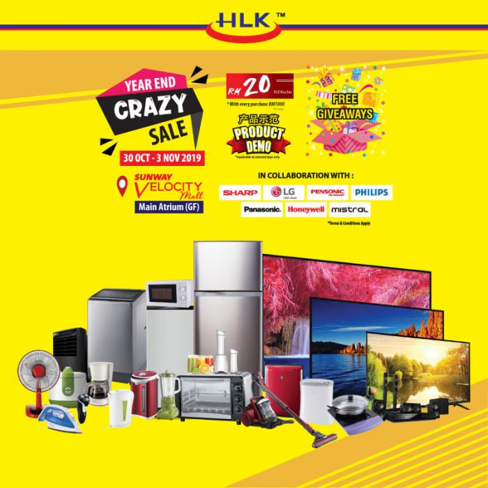 HLK Year End Crazy Sale at Sunway Velocity Mall (30 October 2019 - 3 November 2019)
