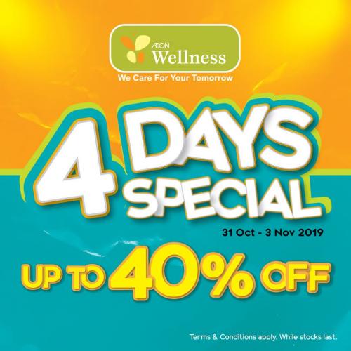 AEON Wellness 4 Days Promotion Up To 40% OFF (31 October 2019 - 3 November 2019)