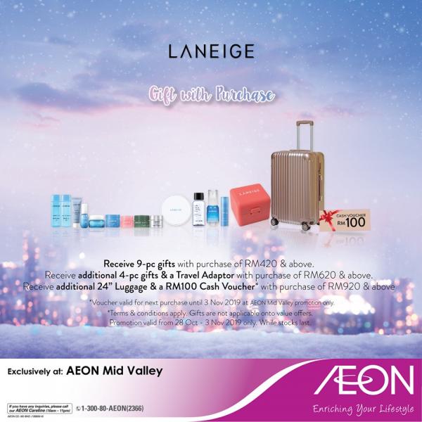 AEON LANEIGE Dreamful Holiday Roadshow Promotion at Mid Valley (28 October 2019 - 3 November 2019)