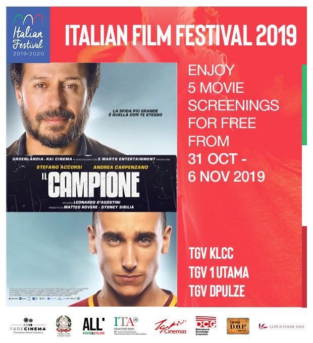 GSC Italian Film Festival 2019 FREE Movie Tickets (31 October 2019 - 6 November 2019)