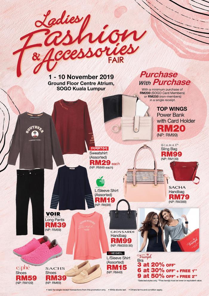 SOGO Kuala Lumpur Ladies Fashion & Accessories Promotion (1 November 2019 - 10 November 2019)