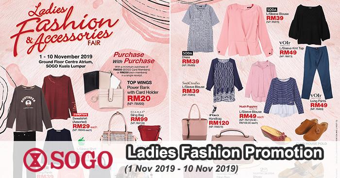 SOGO Kuala Lumpur Ladies Fashion & Accessories Promotion (1 Nov 2019 - 10 Nov 2019)