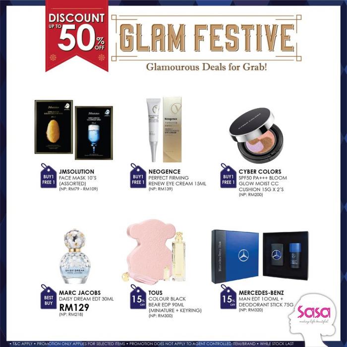 Sasa Glam Festive Promotion Discount Up To 50% (1 November 2019 - 3 November 2019)