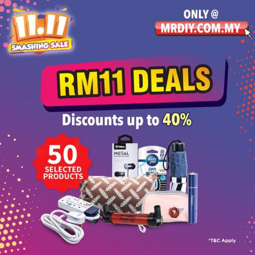 MR DIY Online 11.11 Sale 50 Products Discount Up To 40% Promotion (1 November 2019 - 15 November 2019)