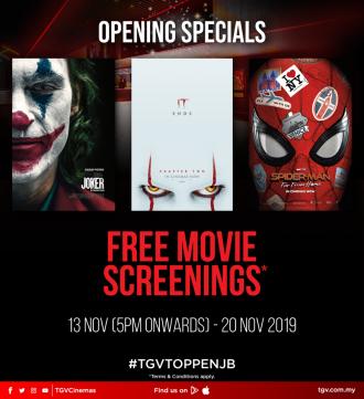 TGV Toppen JB Opening Promotion FREE Movie Screening (13 Nov 2019 - 20 Nov 2019)