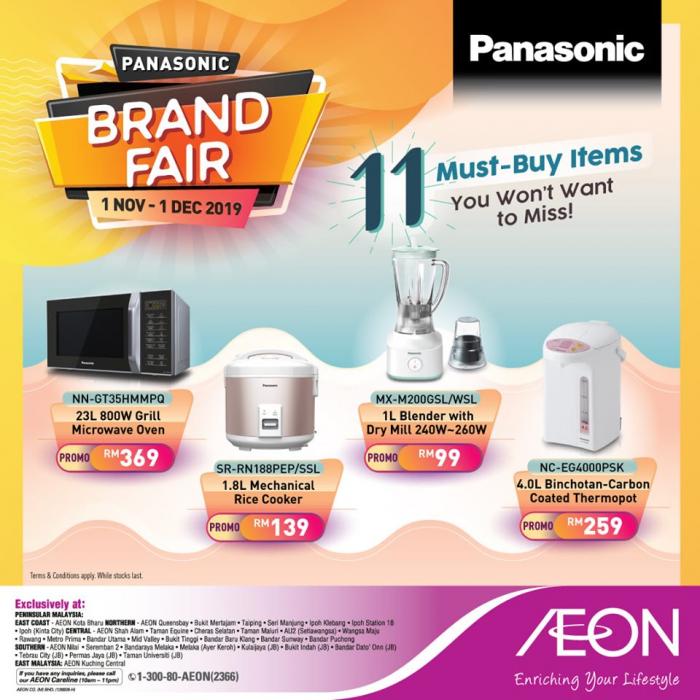AEON Panasonic Brand Fair Promotion (1 November 2019 - 1 December 2019)
