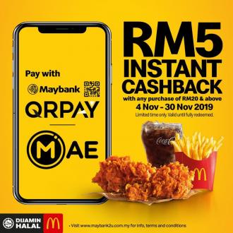 McDonald's RM5 Cashback Promotion With Maybank QRPay (4 Nov 2019 - 3 Dec 2019)
