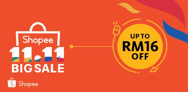 Shopee 11.11 Sale FREE RM16 OFF Promo Code Promotion With Maybank Card (valid until 11 November 2019)