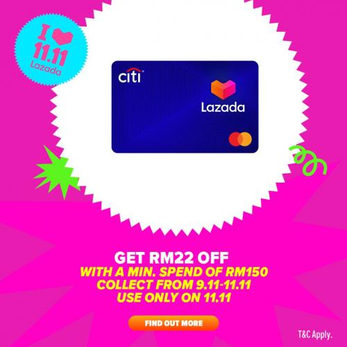 Lazada 11.11 Sale Citibank FREE RM18 OFF Voucher Promotion (9 November 2019 - 11 November 2019)