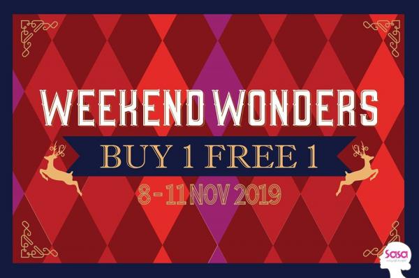 Sasa Weekend Buy 1 FREE 1 Promotion (8 November 2019 - 11 November 2019)