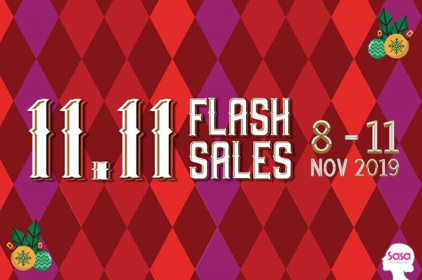 Sasa 11.11 Flash Sales Promotion (8 November 2019 - 11 November 2019)