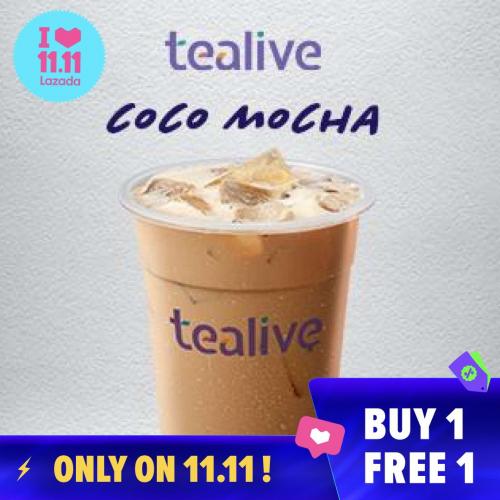 Tealive 11.11 Sale Buy 1 FREE 1 Promotion on Lazada (11 November 2019)