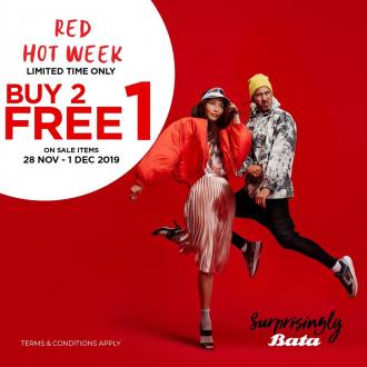 Bata Red Hot Week Sale Buy 2 FREE 1 (28 November 2019 - 1 December 2019)