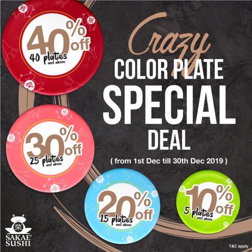 Sakae Sushi Crazy Color Plate Promotion at Ipoh Outlets (1 December 2019 - 31 December 2019)