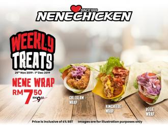 NeNe Chicken Weekly Treats Promotion Nene Wrap only RM7.50 (25 November 2019 - 1 December 2019)