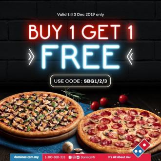 Domino's Pizza Black Friday Buy 1 FREE 1 Promotion (valid until 3 Dec 2019)