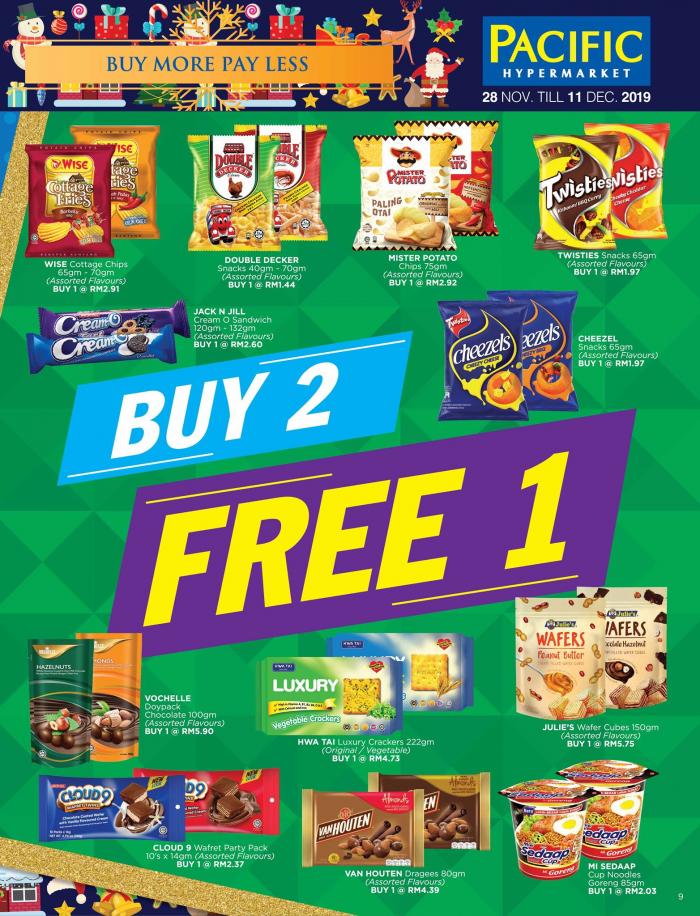 Pacific Hypermarket Buy 2 Free 1 Promotion (28 November 2019 - 11 December 2019)