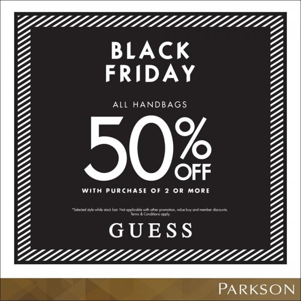 Parkson Black Friday Sale GUESS Handbags 50% OFF Promotion (29 November 2019 - 1 December 2019)