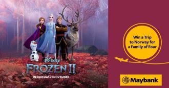 Maybank Cards FREE Disney's Frozen 2 Movie Tickets Promotion (1 November 2019 - 31 December 2019)