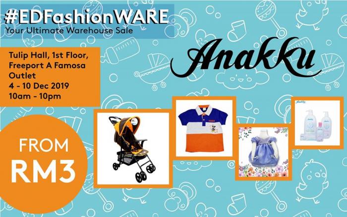 Anakku Warehouse Sale as low as RM3 at Freeport A Famosa Outlet (4 December 2019 - 10 December 2019)