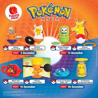 McDonald's Happy Meal FREE Pokemon Toys (5 Dec 2019 - 1 Jan 2020)