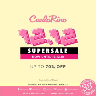 Carlo Rino 12.12 Super Sale Up To 70% OFF at Genting Highlands Premium Outlets (5 Dec 2019 - 18 Dec 2019)