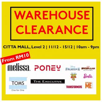 Branded Warehouse Sale As Low As RM10 at Citta Mall (11 December 2019 - 15 December 2019)
