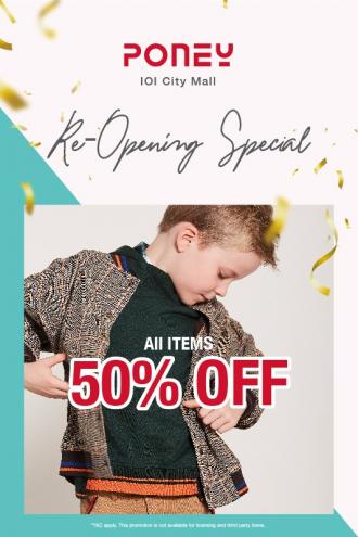 Poney IOI City Mall Re-Opening Promotion 50% OFF (20 Dec 2019 - 1 Jan 2020)