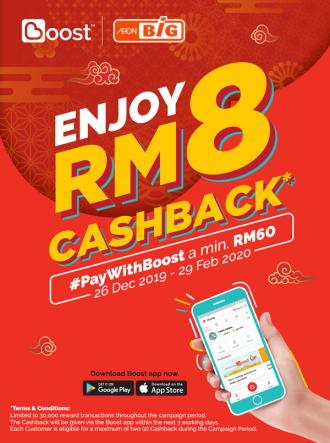 AEON BiG RM8 Cashback Promotion Pay with Boost (26 Dec 2019 - 29 Feb 2020)
