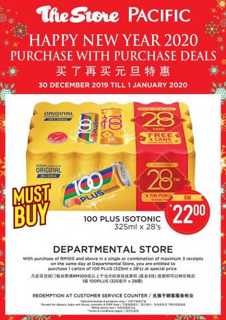 The Store and Pacific Hypermarket New Year PWP 100 Plus only RM22 Promotion (30 December 2019 - 1 January 2020)