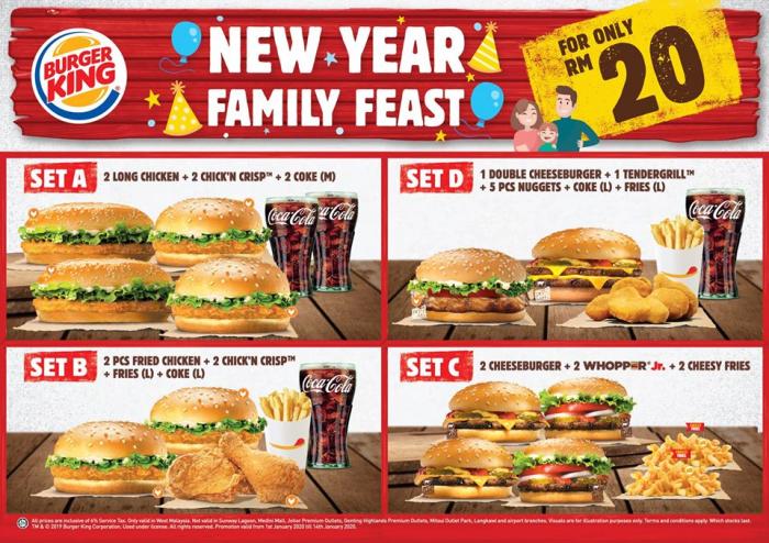 Burger King New Year Family Feast Combo for only RM20 (30