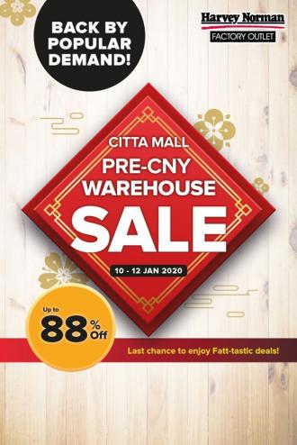 Harvey Norman Citta Mall Pre-CNY Warehouse Sale Up To 88% OFF (10 January 2020 - 12 January 2020)