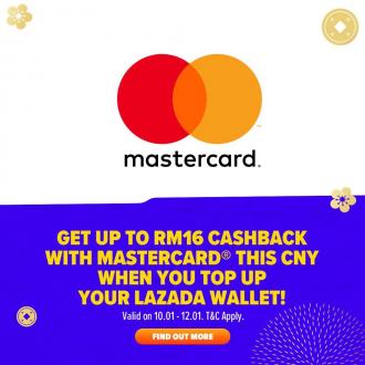 Lazada CNY Sale Mastercard Up To RM16 Cashback Promotion (10 Jan 2020 - 12 Jan 2020)