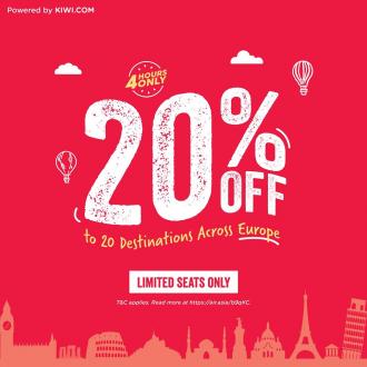 AirAsia Eupore Flight 20% OFF Promotion (20 January 2020)