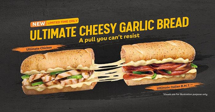 Subway New Ultimate Cheesy Garlic Bread Sub