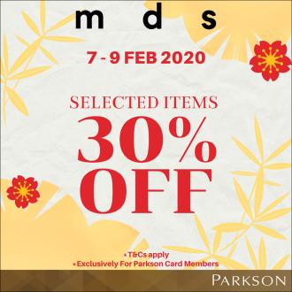 MDS Sale 30% OFF at Parkson Sunway Velocity and Parkson Paradigm JB (7 February 2020 - 9 February 2020)