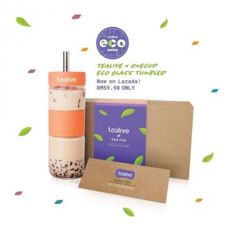 Tealive x OneCup Eco Glass Tumbler Promotion on Lazada (17 Feb 2020 onwards)