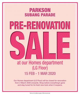 Parkson Subang Parade Pre-Renovation Sale (15 February 2020 - 1 March 2020)