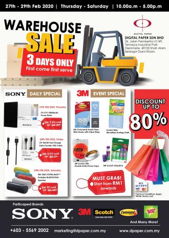 Sony Warehouse Sale Up To 80% OFF (27 Feb 2020 - 29 Feb 2020)