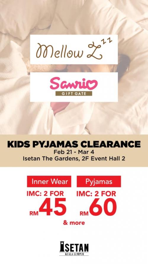 Isetan The Gardens Kids Pyjamas Clearance Sale (21 February 2020 - 4 March 2020)