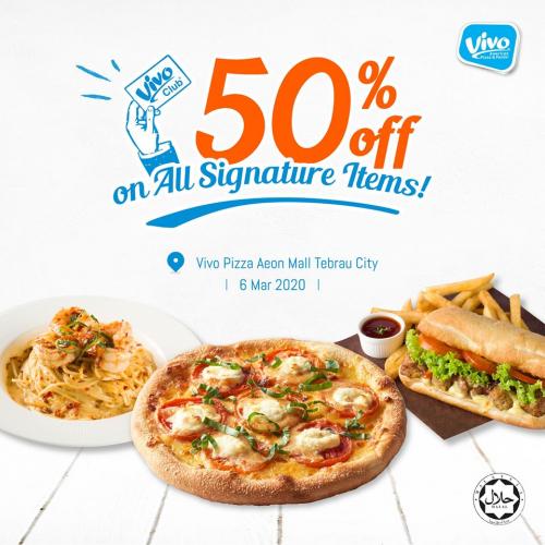 Vivo Pizza AEON Mall Tebrau City Vivo Day's Promotion 50% OFF (6 March 2020)