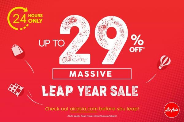 AirAsia Leap Day Promotion Up To 29% OFF (29 February 2020)