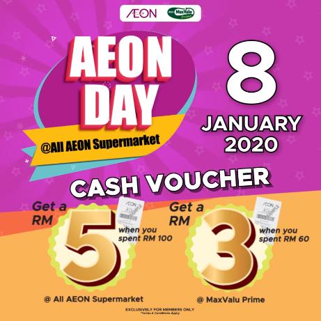 AEON Day and AEON Thank You Day Promotion FREE Voucher (7 March 2020 - 8 March 2020)