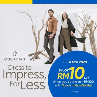 Obermain RM10 OFF Promotion With Touch 'n Go eWallet (1 March 2020 - 31 March 2020)