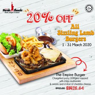 NY Steak Shack Sizzling Lamb Burgers Promotion 20% OFF (1 March 2020 - 31 March 2020)