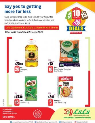 LuLu Hypermarket RM5, RM10, RM15, RM20 Deals Promotion Catalogue (5 March 2020 - 22 March 2020)
